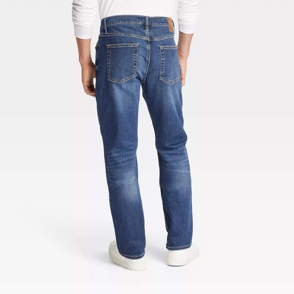 Men's Straight Fit Jeans - Goodfellow‎ & Co™ Dark Blue Wash 32x34 - Picture 2 of 4